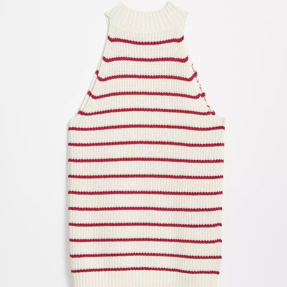 Loft shimmer stripe stitchy halter sweater size L - Picture 1 of 4